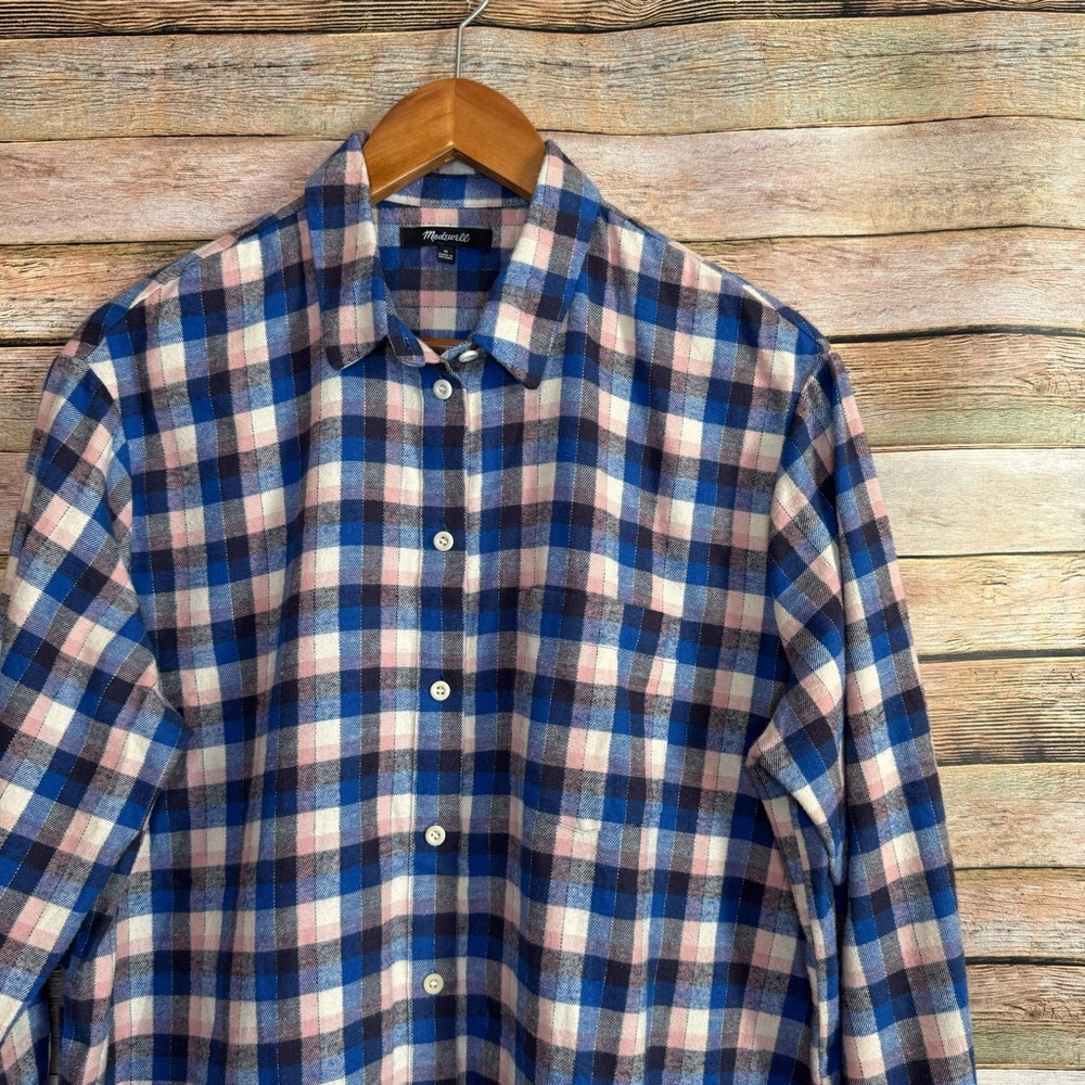 Madewell Women's Soft Flannel Sunday Shirt in Delgany Plaid Size Medium - Picture 2 of 7